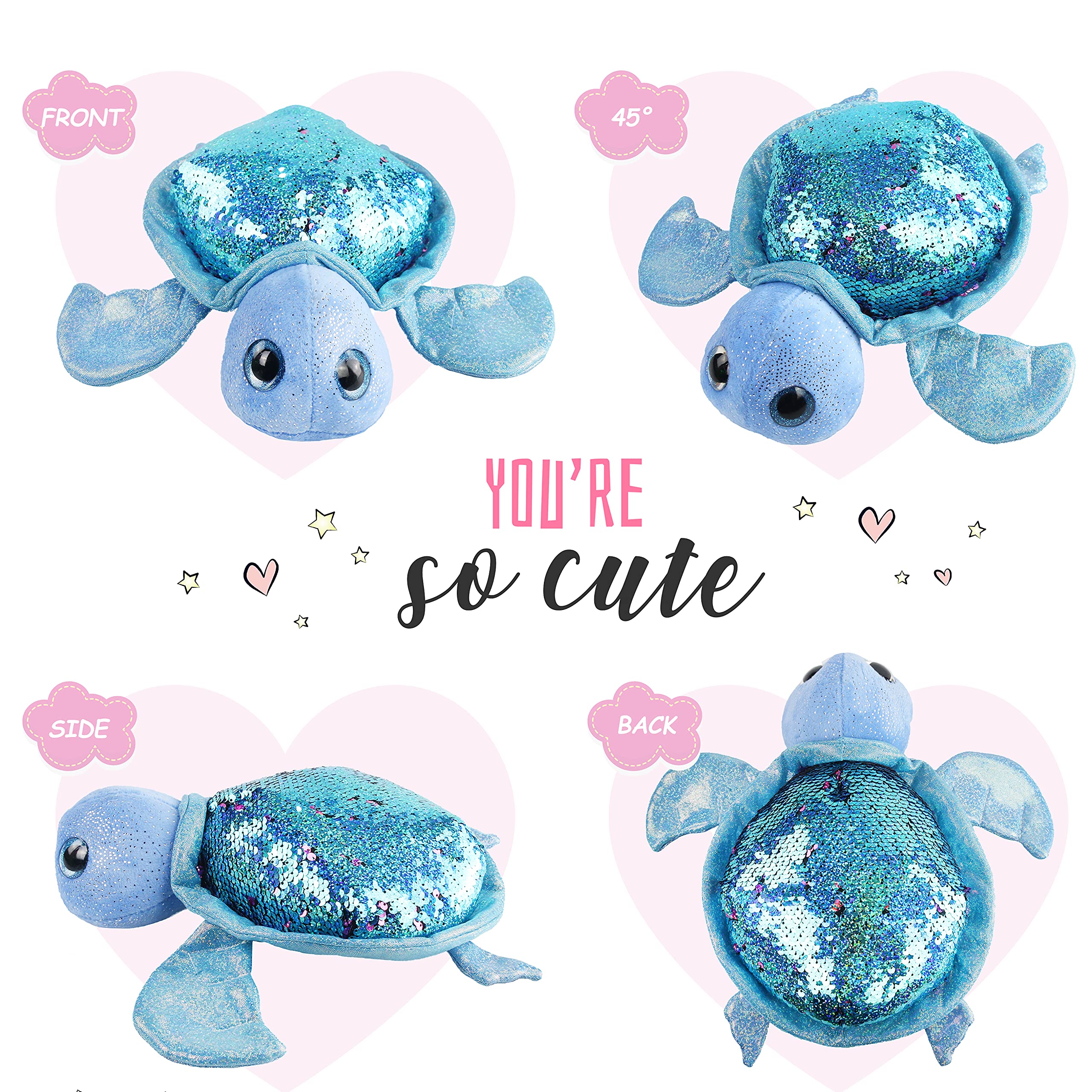 Athoinsu sea turtle 12-inch plush blue ready for hugs and bedtime stories