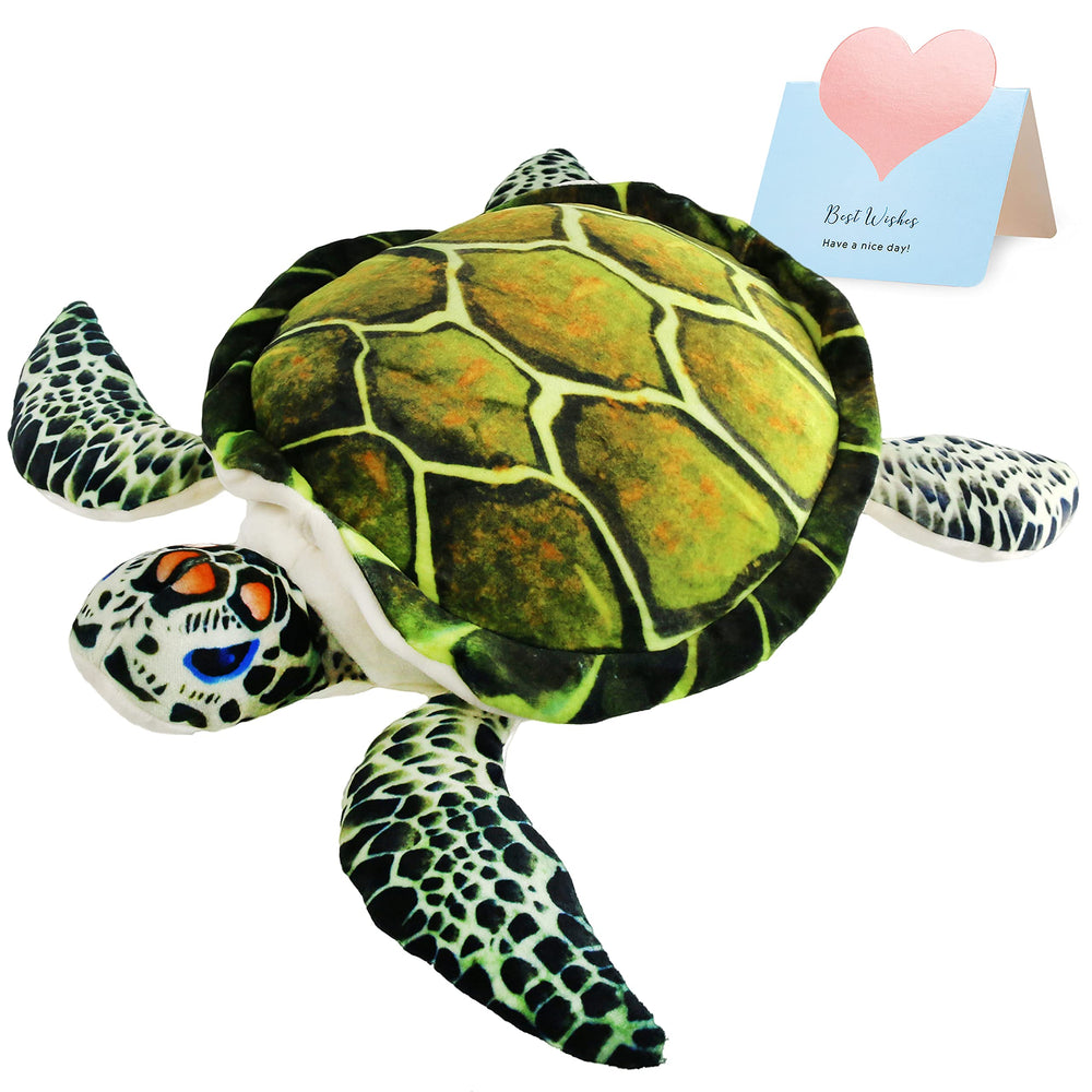 Athoinsu sea turtle plush 18in green, cuddly companion for playtime and naps.