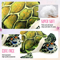 Athoinsu sea turtle plush with soft polyester fiber for squeezable comfort.