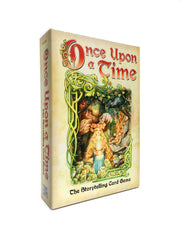 Atlas Games Once Upon A Time 3rd Edition cover with vibrant fairy tale art inviting family play.