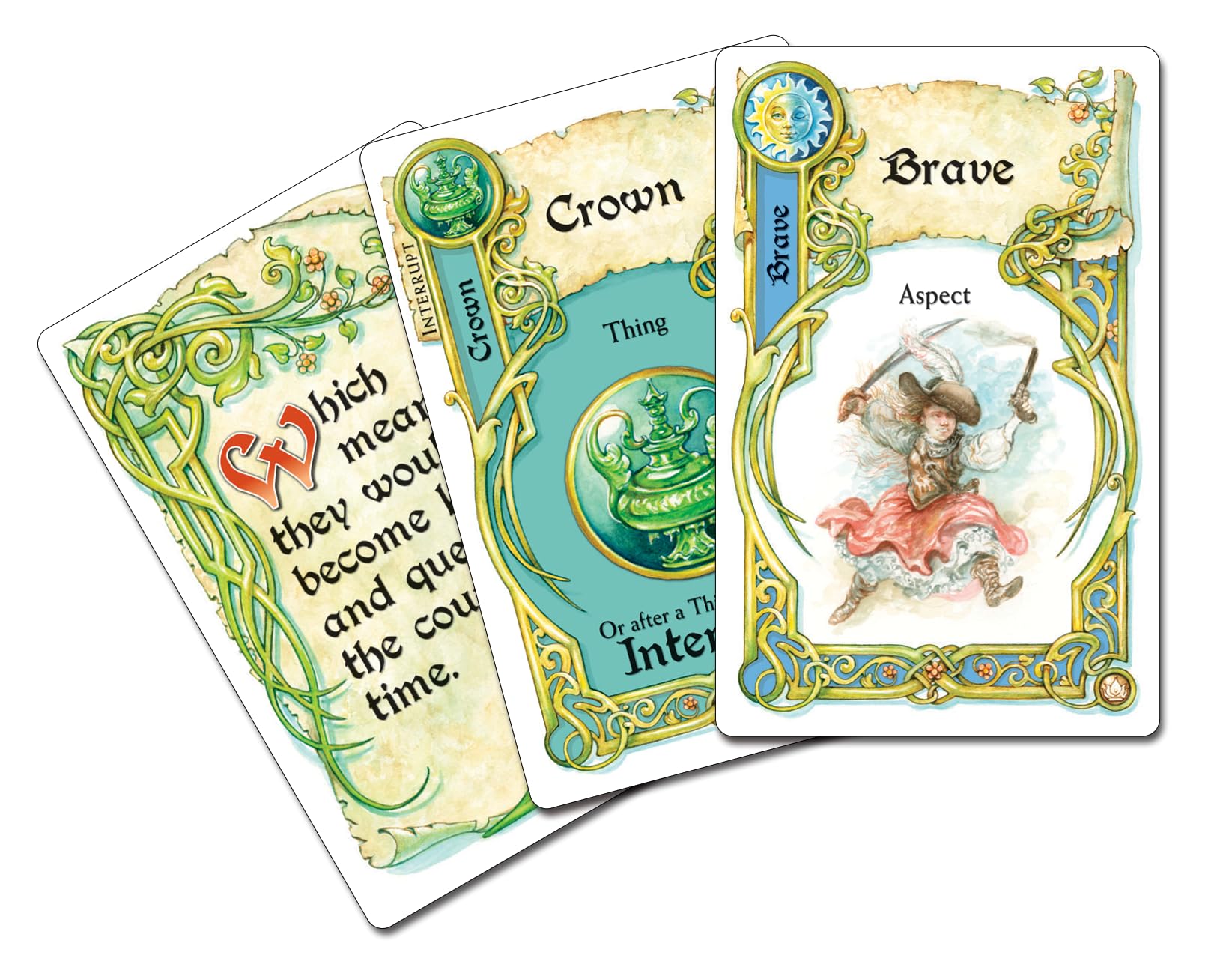 Atlas Games Once Upon A Time 3rd Edition players share a tabletop storytelling moment.
