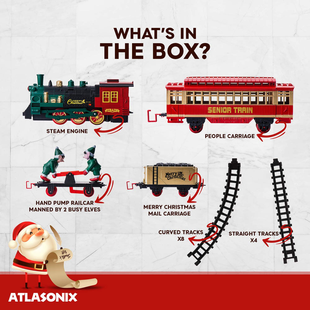 Atlasonix easy-assembly Christmas train for quick decorating and play