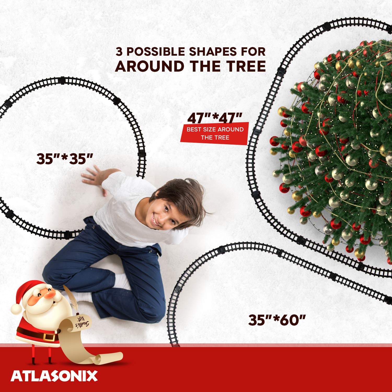 Atlasonix Christmas train with smoke effect adds authentic holiday atmosphere