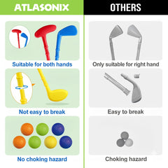Atlasonix colorful toddler golf playset motivates active outdoor sessions.