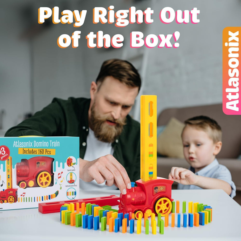 Atlasonix domino train assembly setup for play