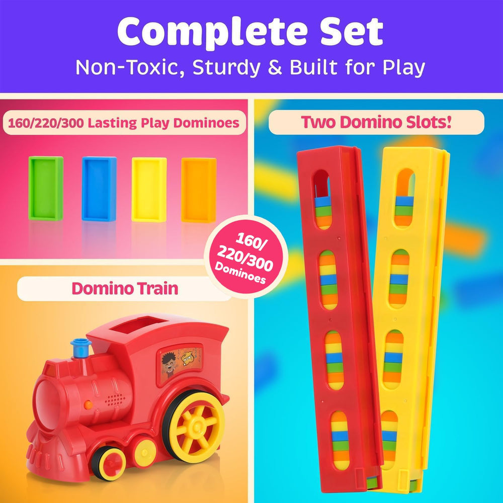 Atlasonix Domino Train uses smooth, non-toxic materials for safe toddler play.