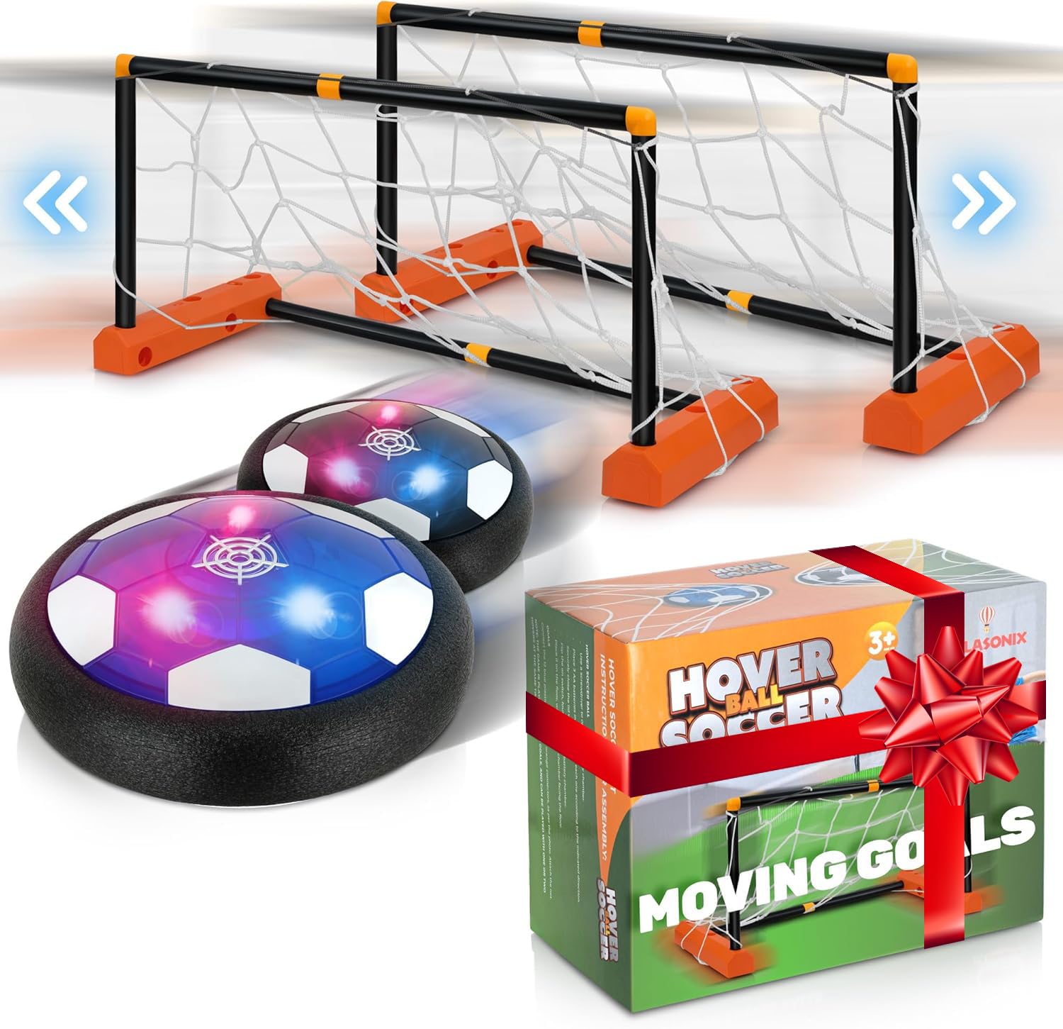 Atlasonix hover ball gliding on carpet for indoor play
