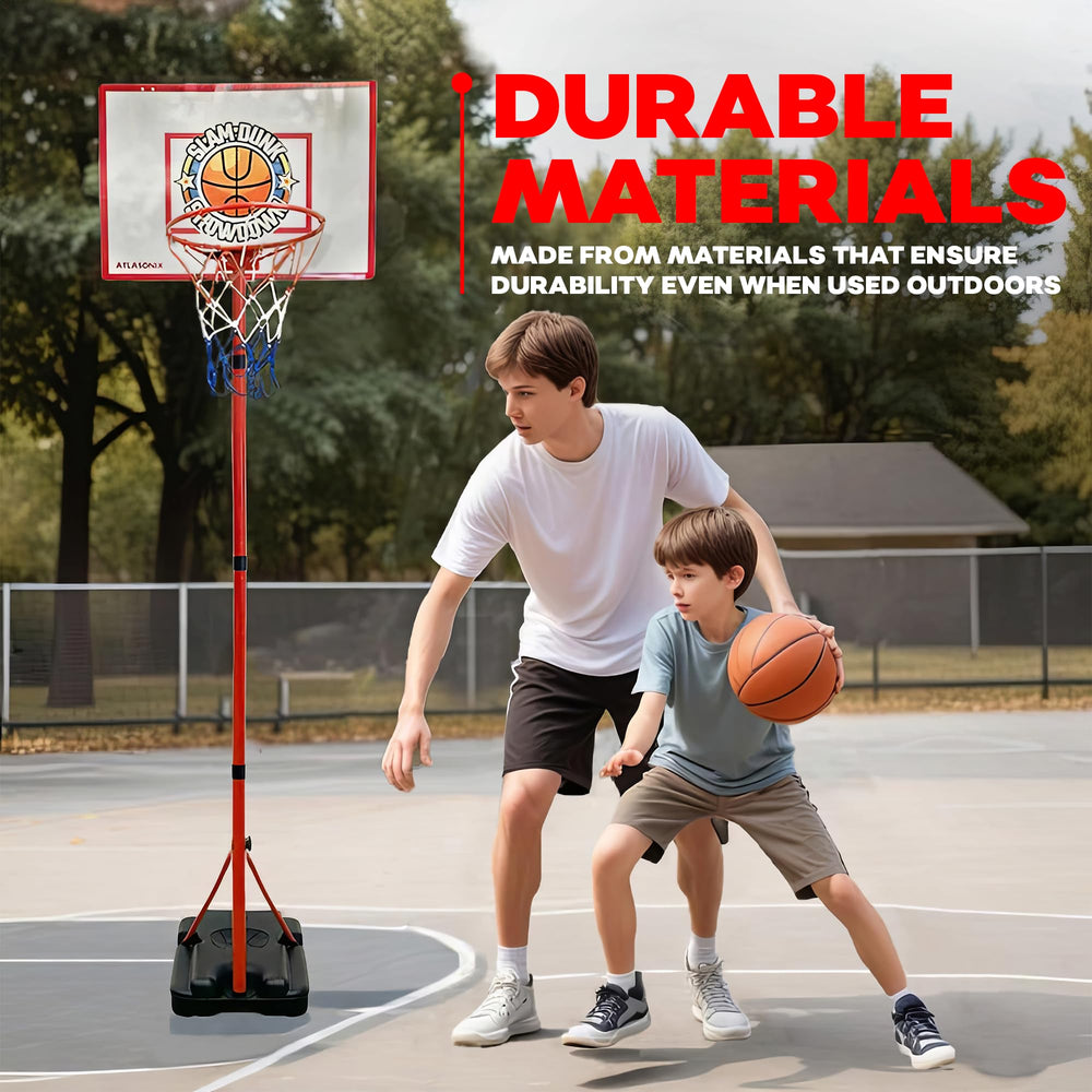 Atlasonix indoor hoop pump helps quick adjustments for stable play.