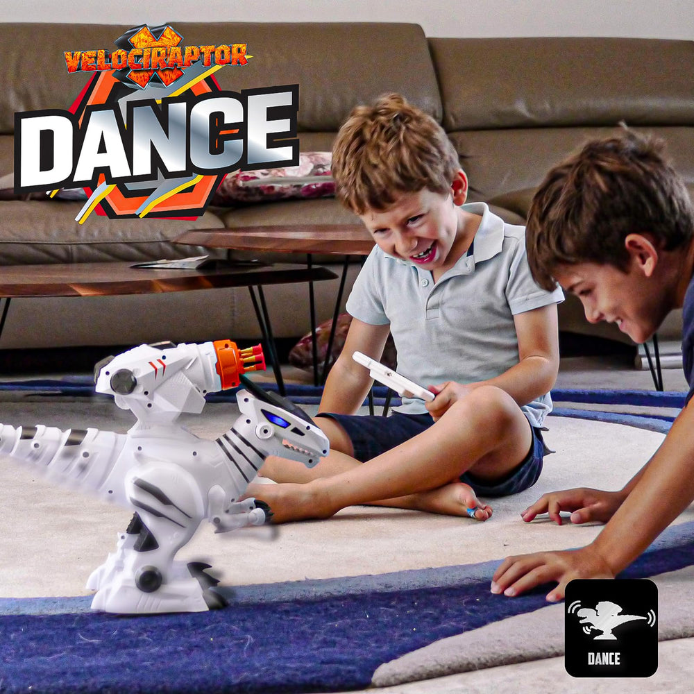 Atlasonix Robot Dinosaur dance mode invites kids to choreograph playful routines.