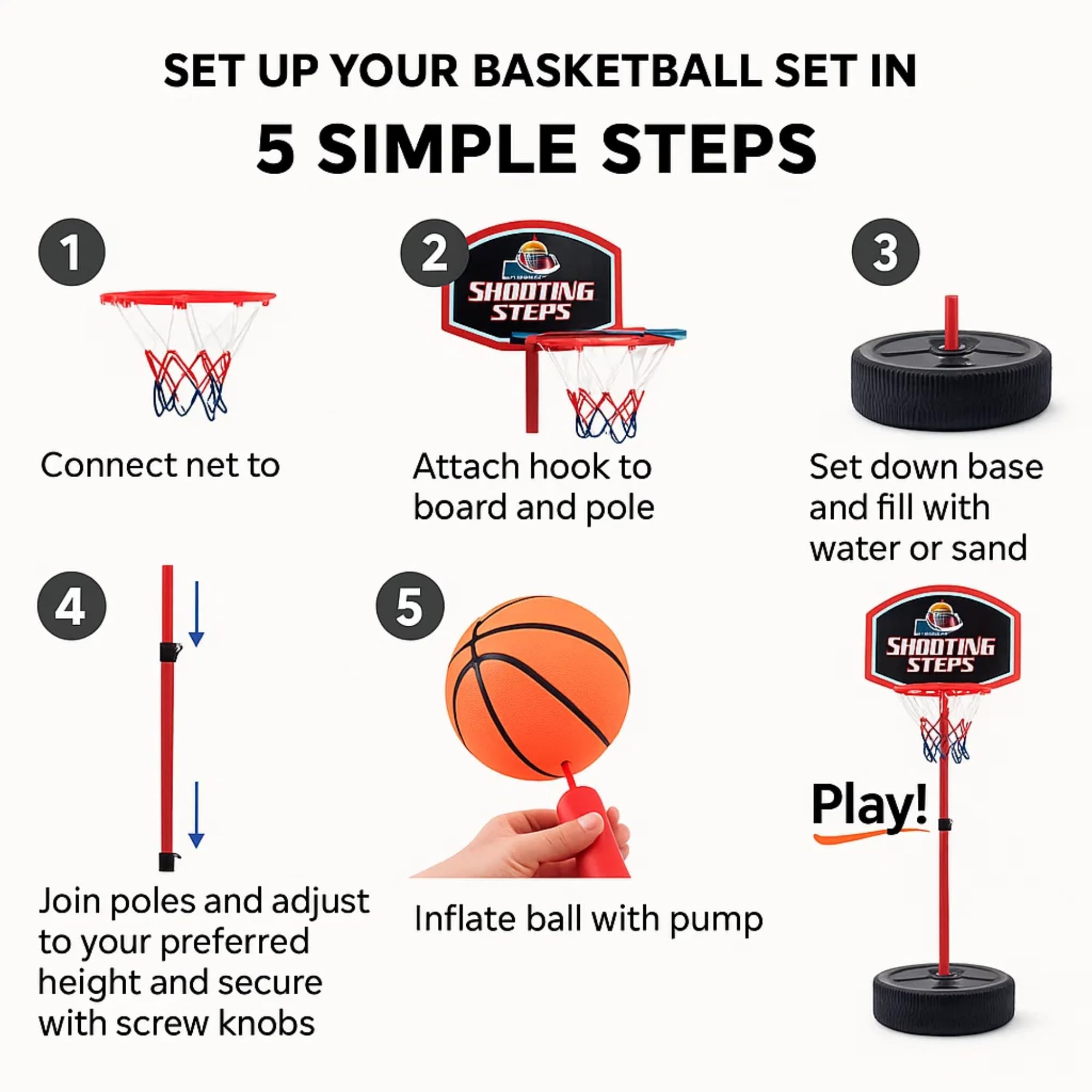 Atlasonix toddler basketball hoop indoor-outdoor use for versatile play