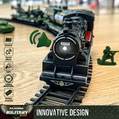 Atlasonix US Electric Express Train soldiers enable role-play adventures on the track.