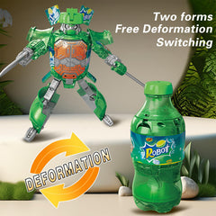 Atlodas beverage bottles deformation robot toy gift-idea image suggests celebration.