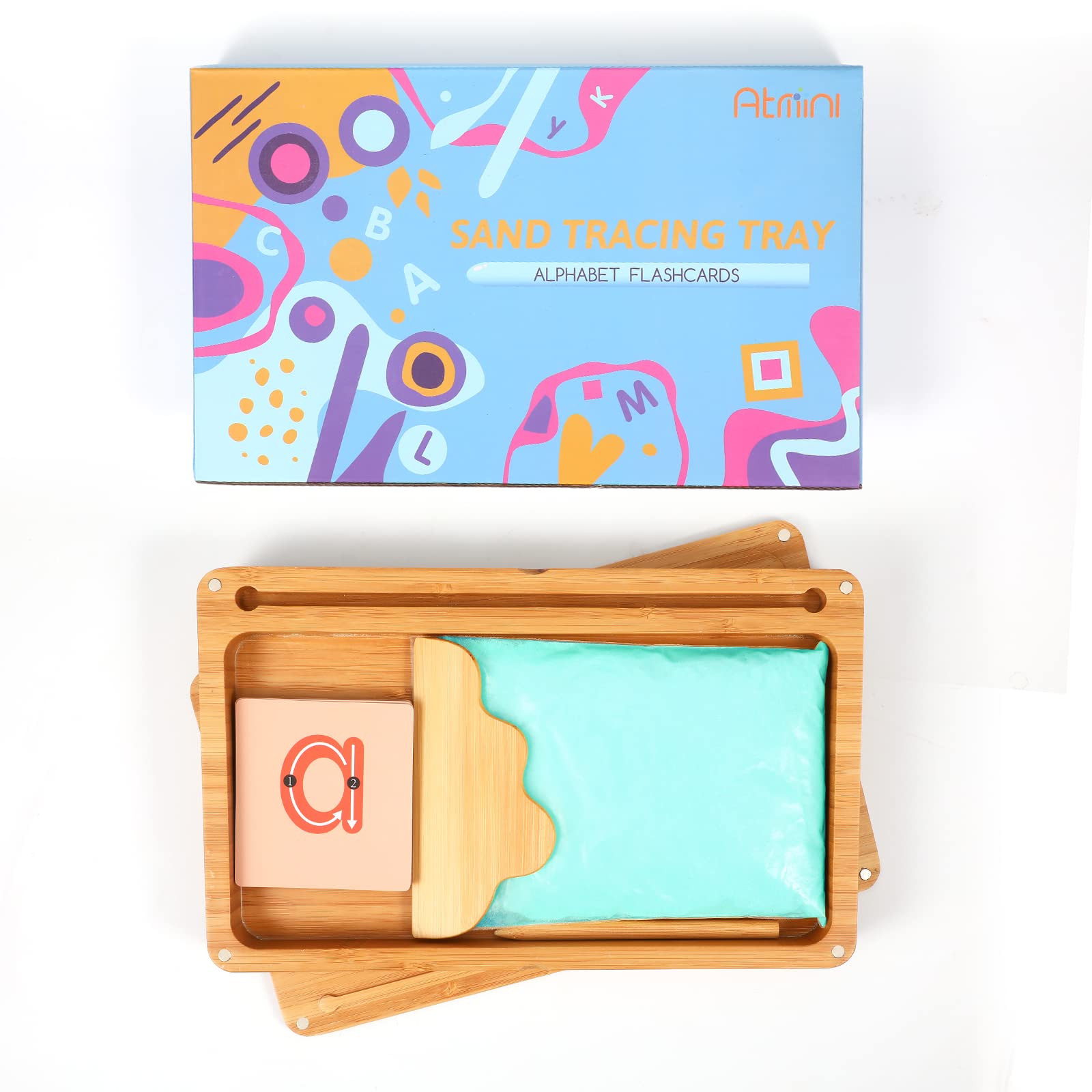 AtMini alphabet cards showing uppercase and lowercase letters for recognition.