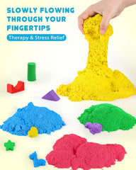 AtMini color-mixing sand shows vibrant hues for storytelling and art projects.