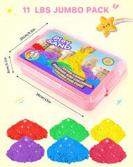AtMini packaging shows a ready-to-use play-sand kit for kids