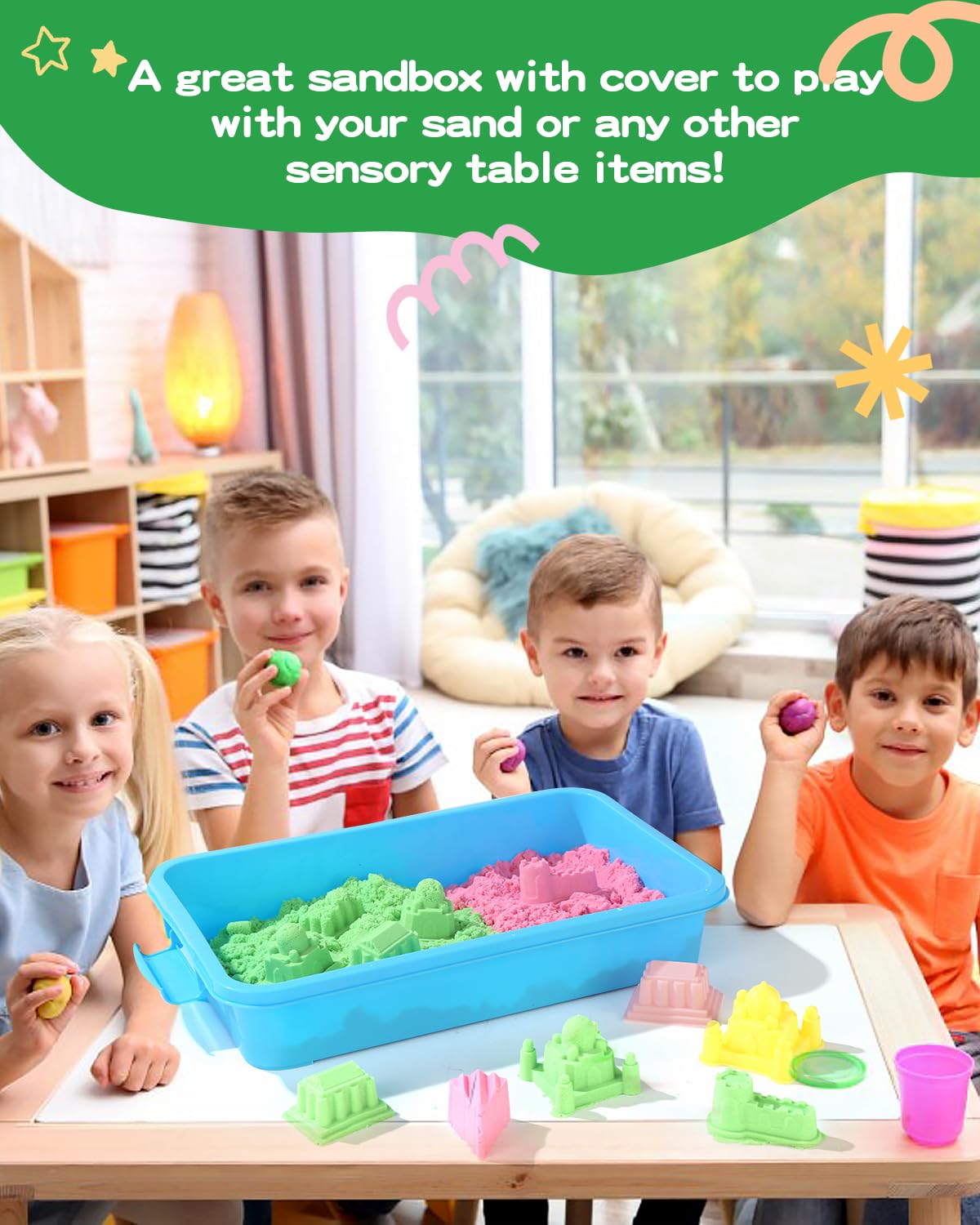 AtMini Sensory Bin kids enjoying organized, classroom-friendly play.
