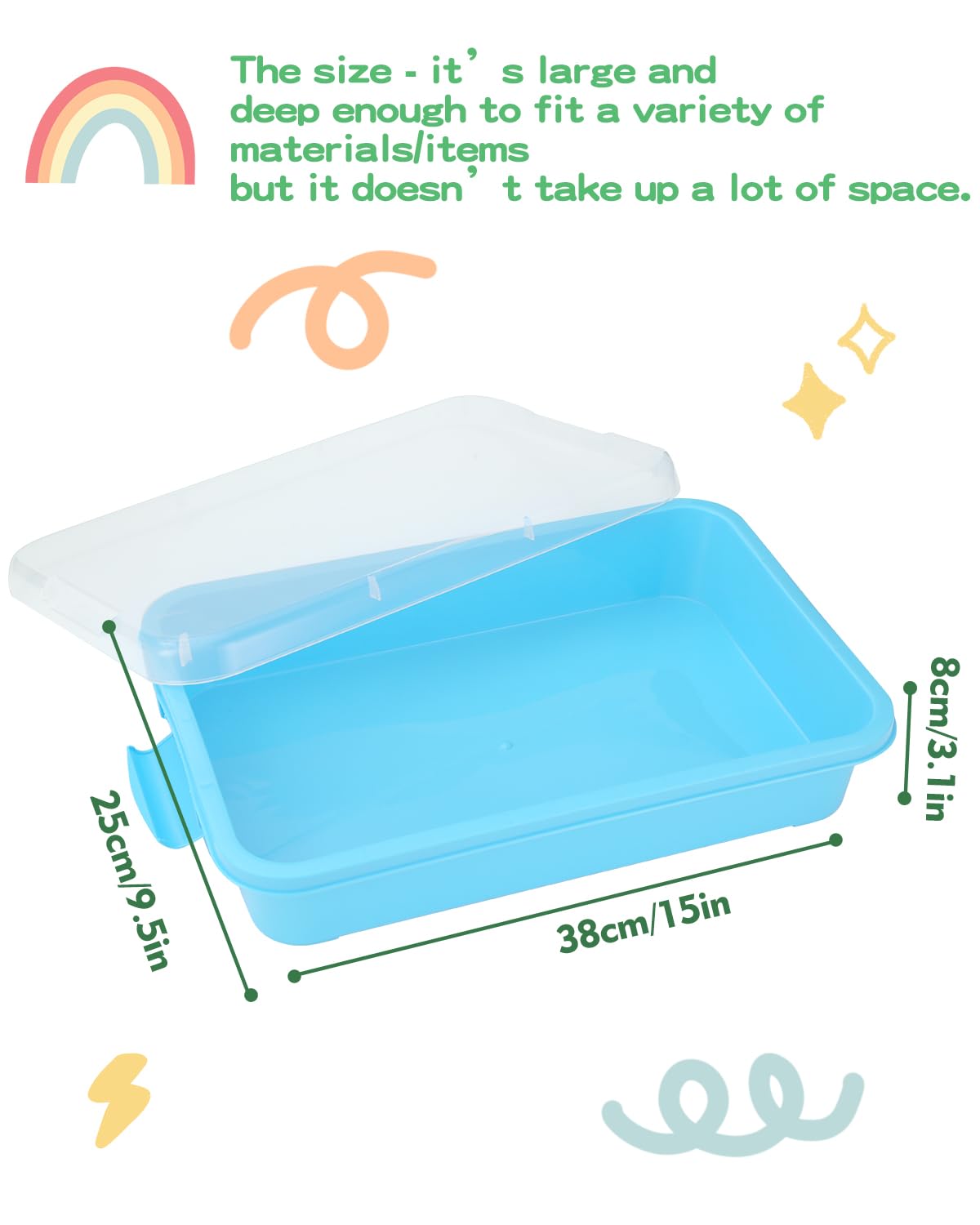 AtMini large blue-lid sand tray with open top for quick setup.