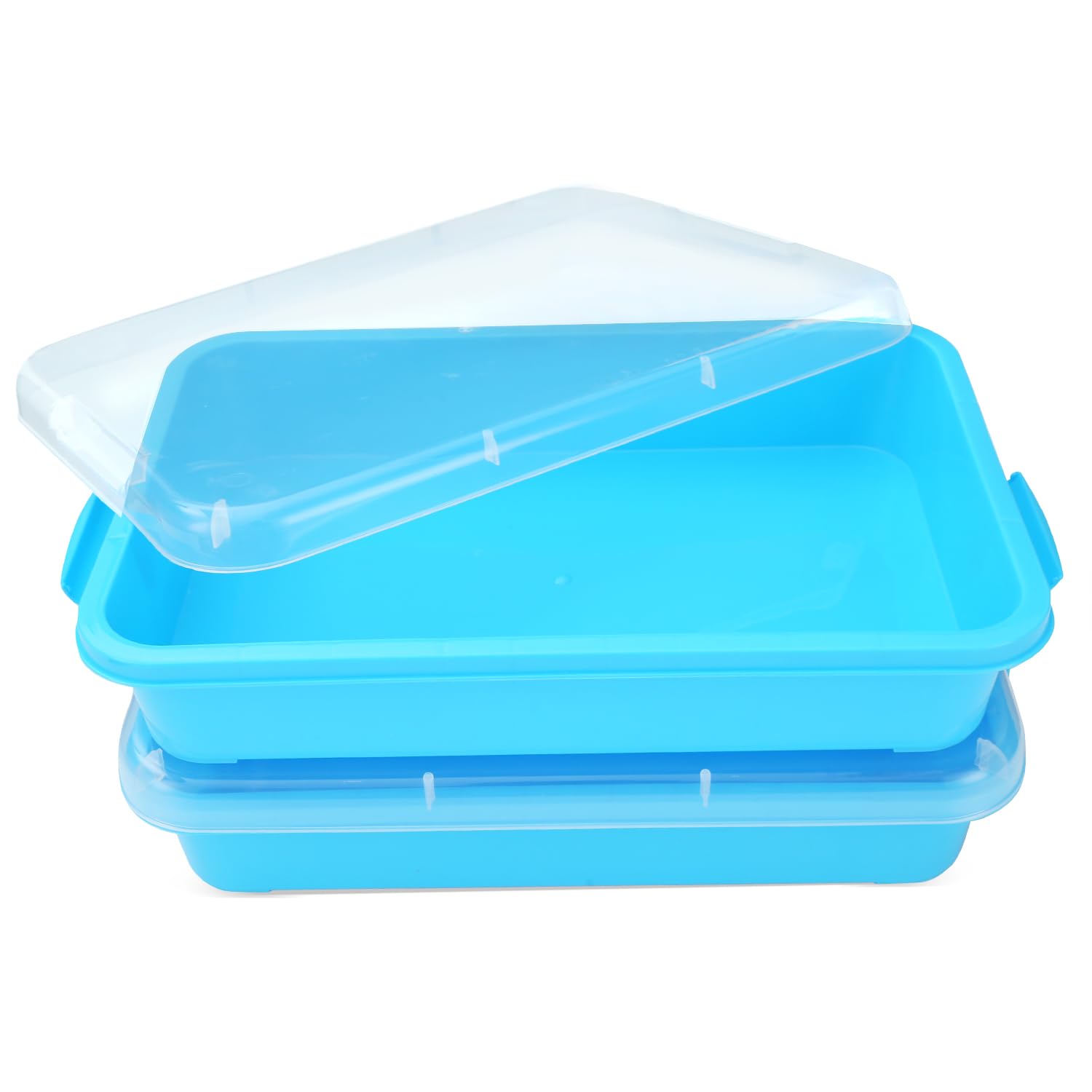 AtMini sensory bin sand tray blue lid for versatile, mess-free play.
