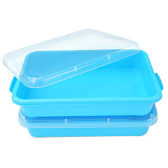 AtMini sensory bin sand tray blue lid for versatile, mess-free play.