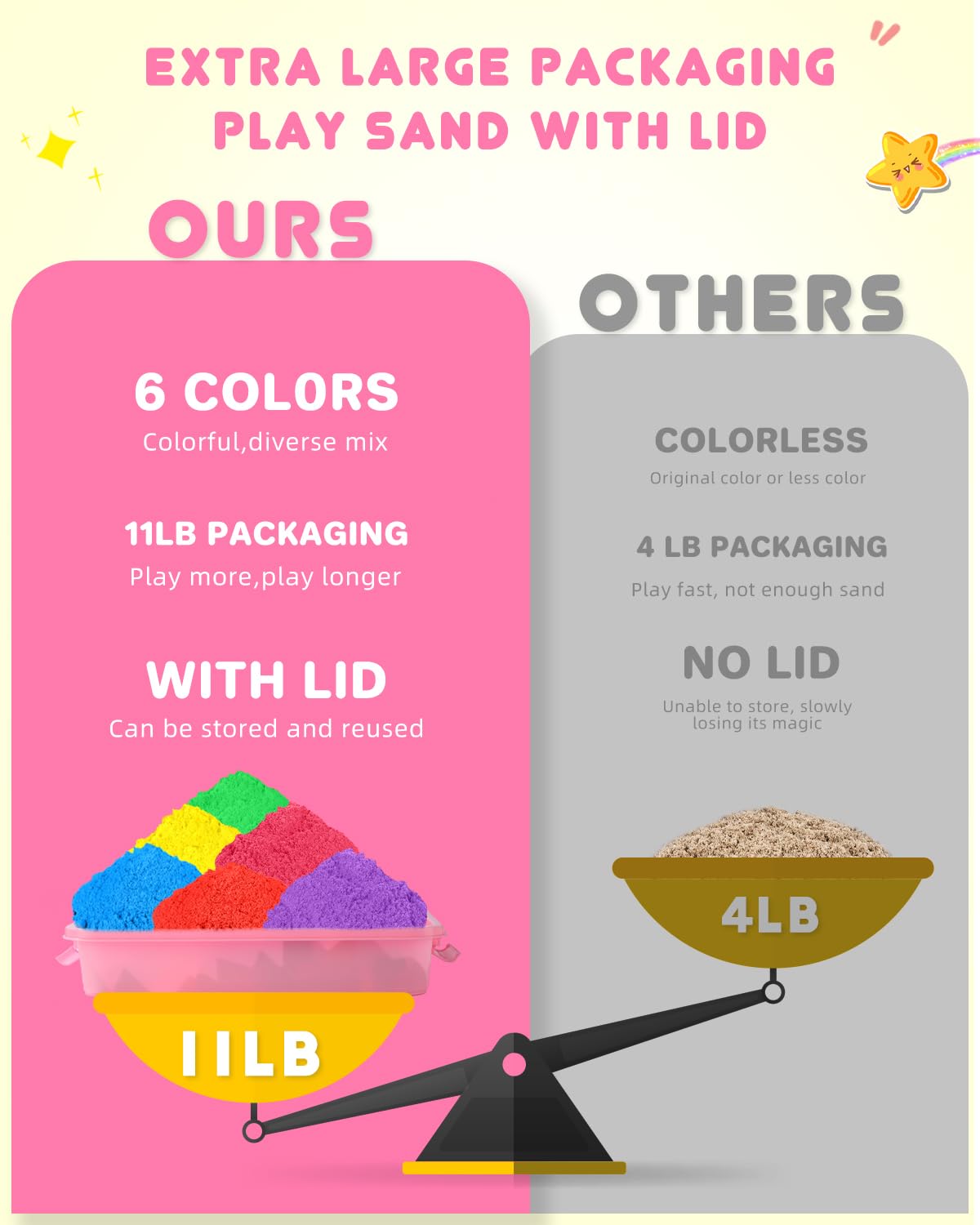 AtMini six-color sand packs offer vibrant variety for creative mixing