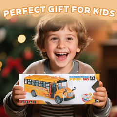 AtomDream Tech school bus encourages imaginative play and daily routine exploration.