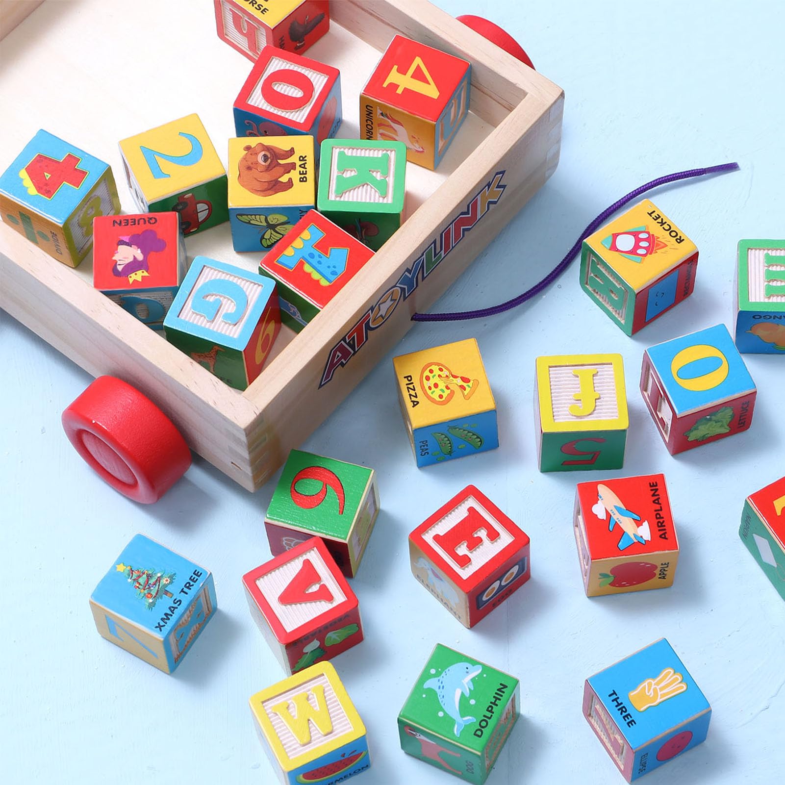 Atoylink colorful blocks with vivid designs for visual learning and recognition