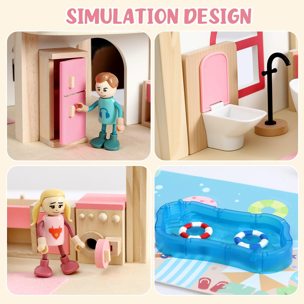 Atoylink fridge and cabinet play doors invite interactive opening during stories.
