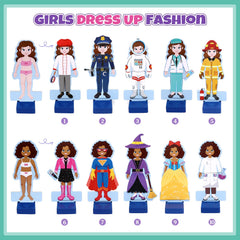 Over 30 magnetic outfits across 10 styles for creative mix and match.