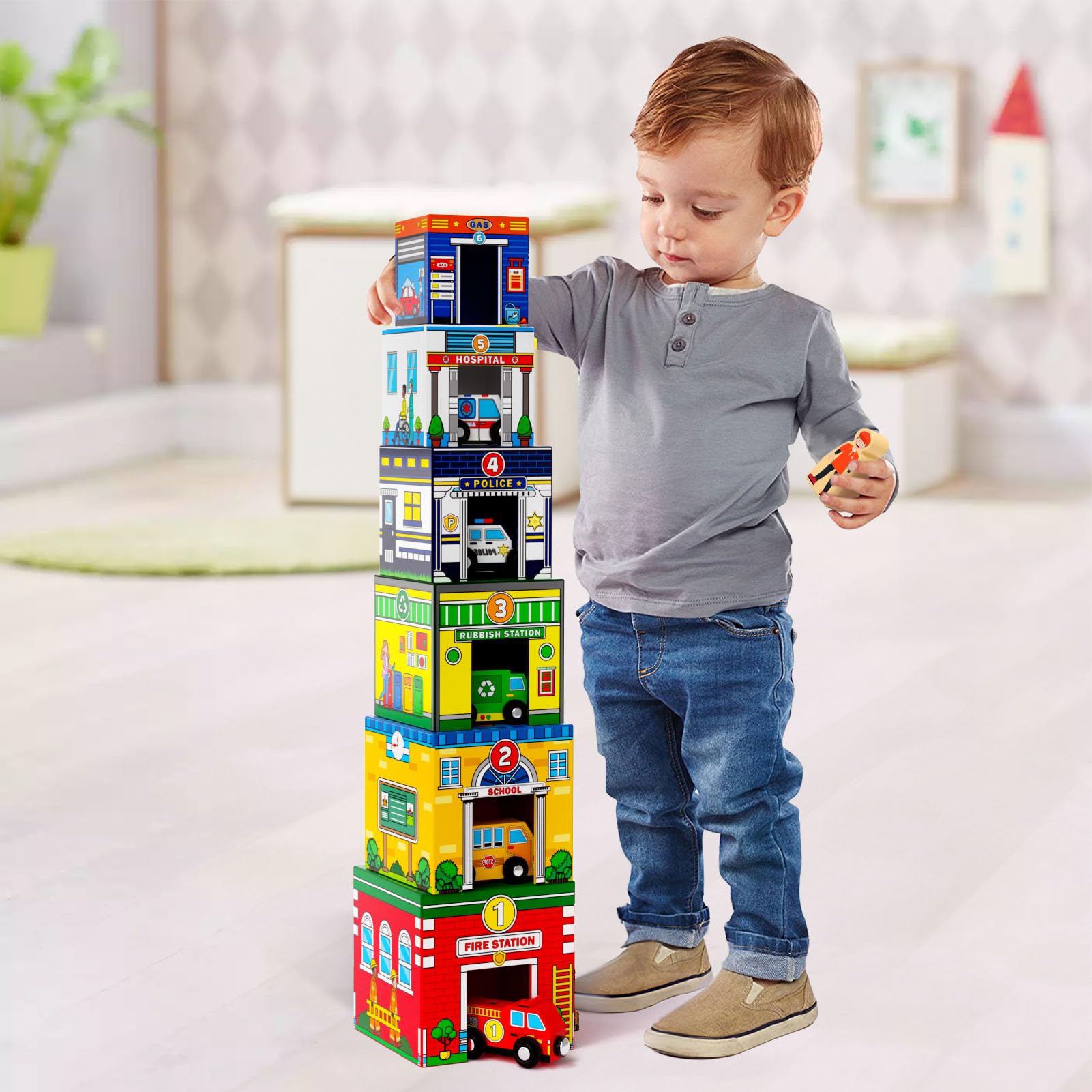 Atoylink magnetic wooden cars encourage imaginative play and simple magnet exploration.