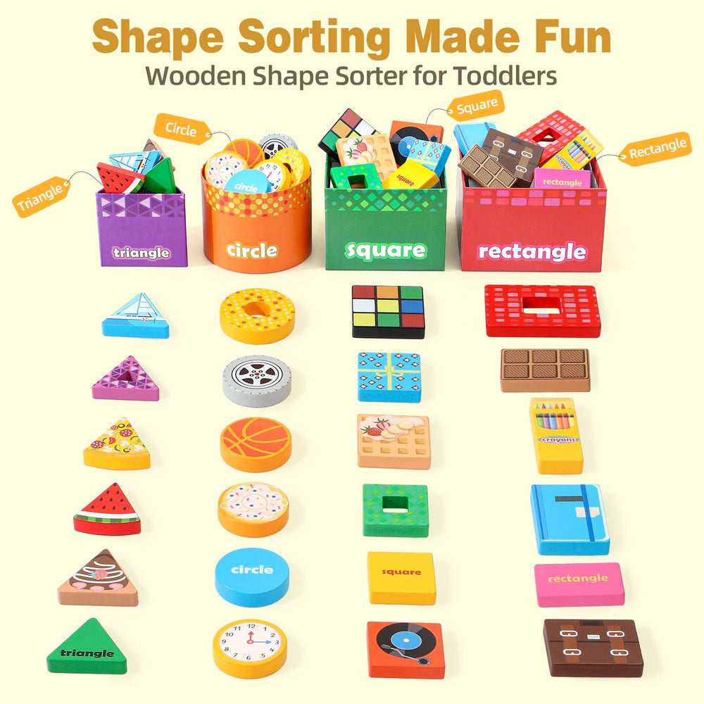 Atoylink Shape Sorter nested boxes arranged for tidy storage after play.