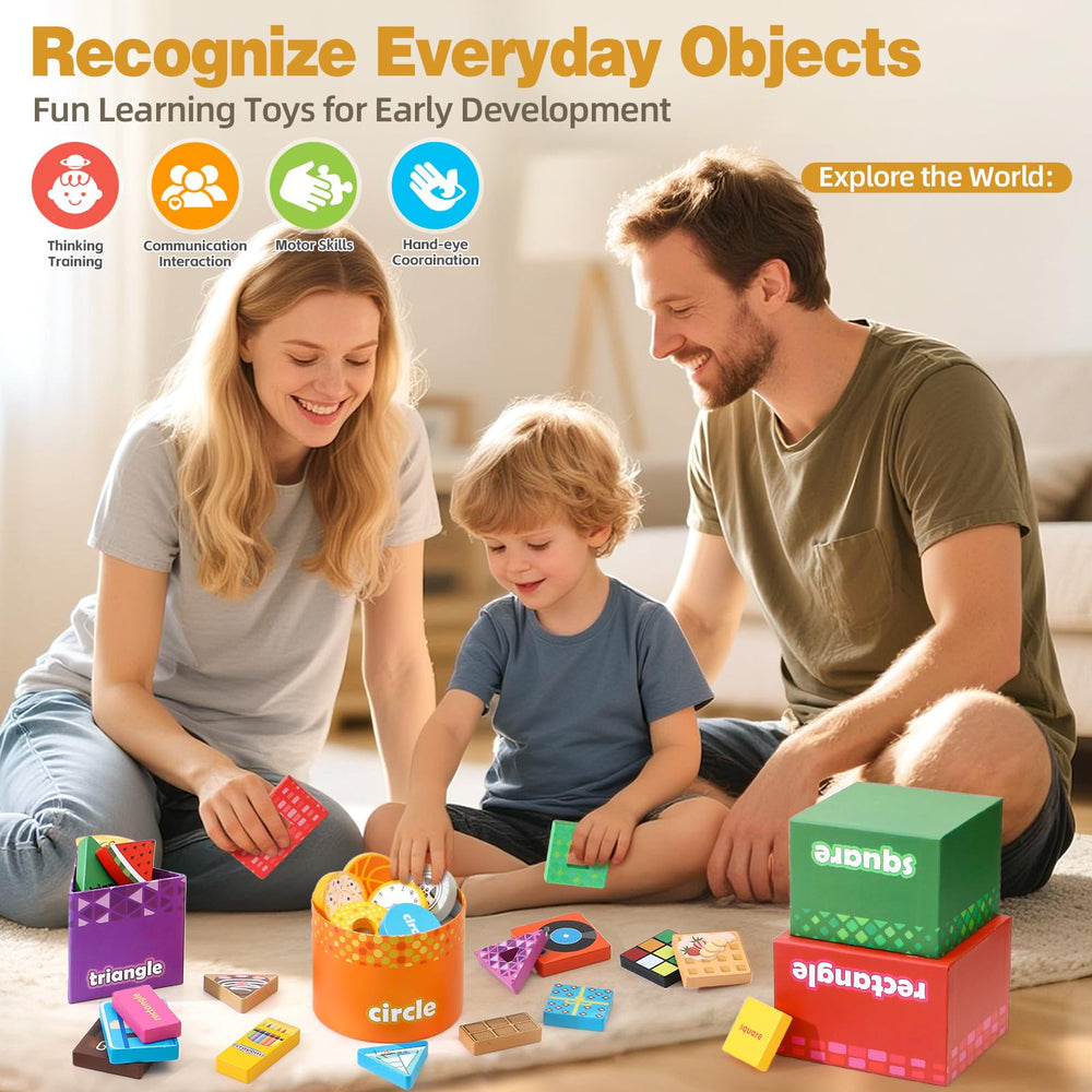 Atoylink Shape Sorter stacking blocks demonstrate nesting and tower building.