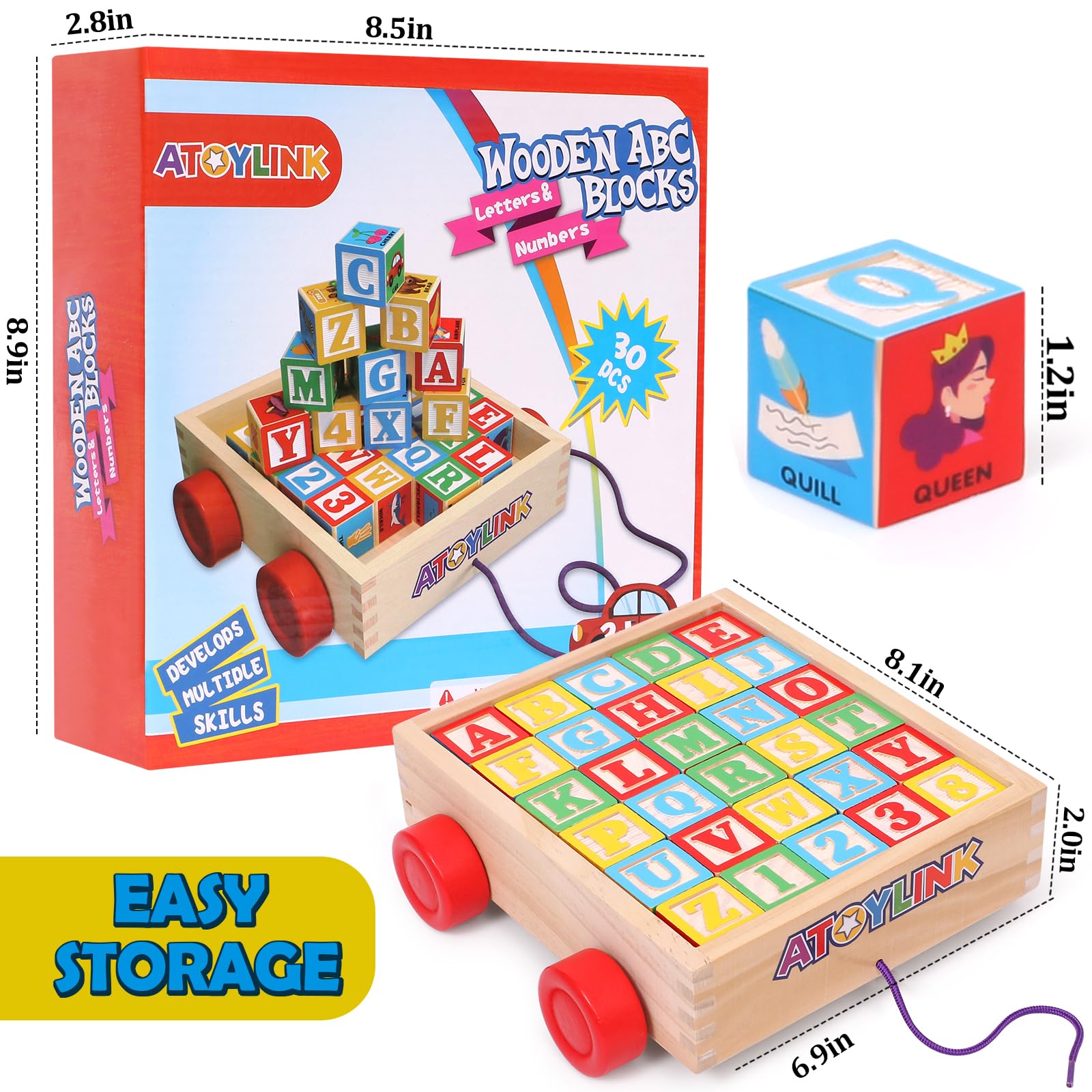 Atoylink smooth edges and polished wood ensure safe touch during play