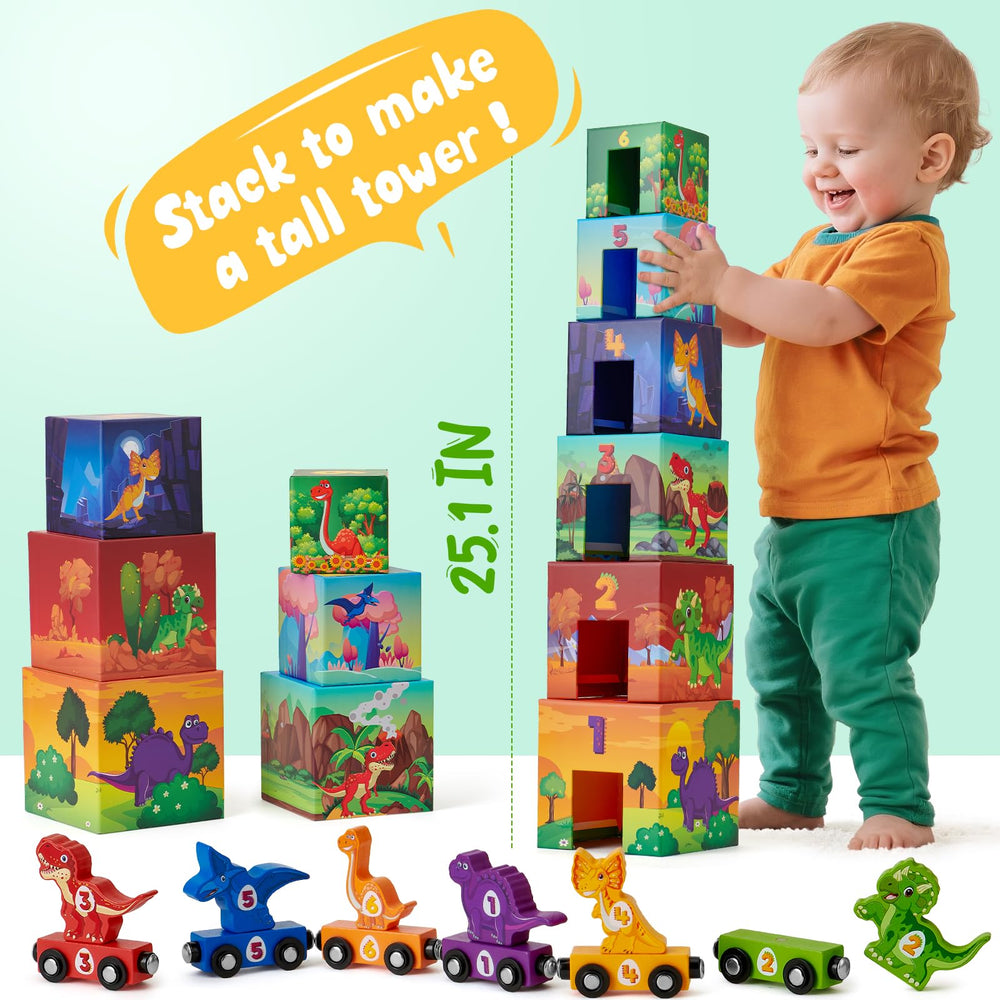 Atoylink wooden dinosaur figures invite open-ended play with magnets.