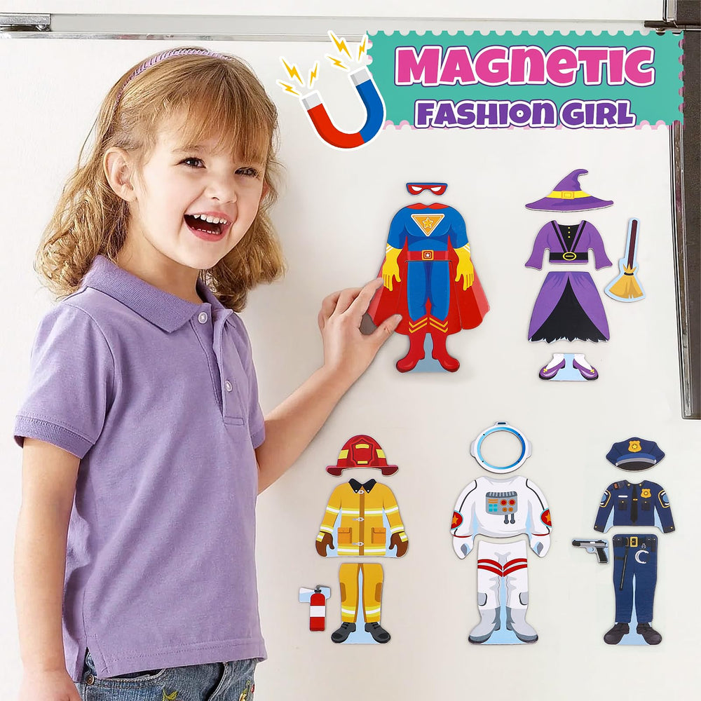 Two sturdy wooden doll stands keep stories upright during pretend play.
