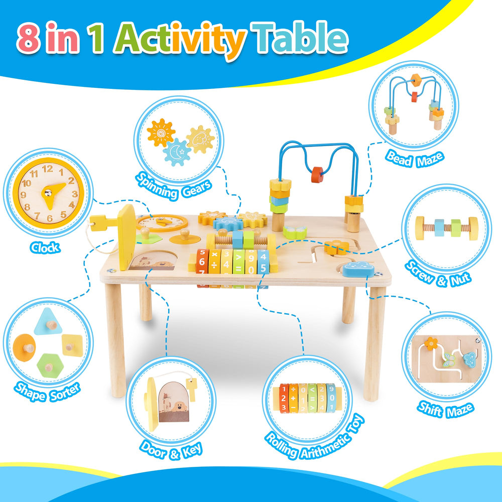 ATOYUS table with spinning gears promoting hand-eye coordination during play