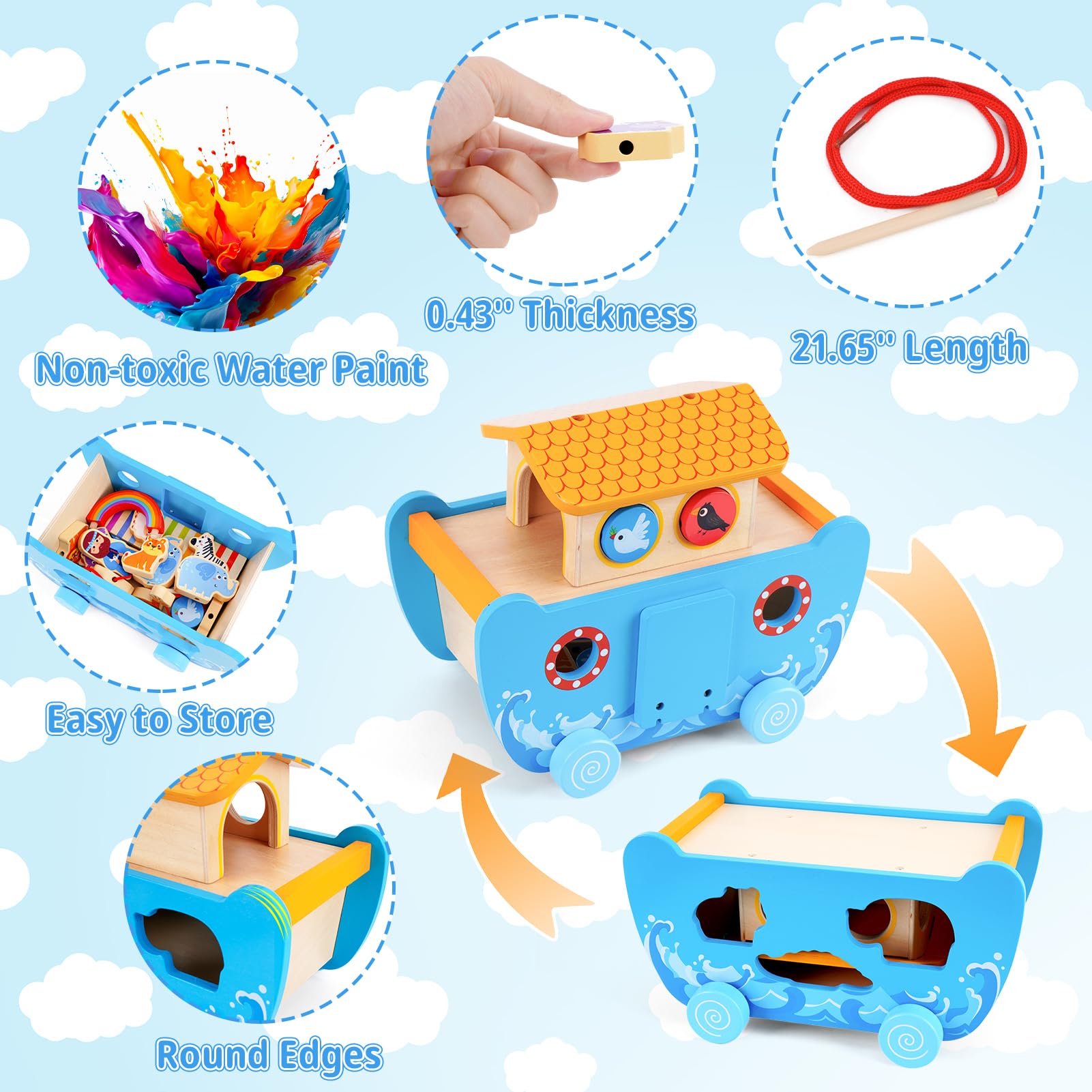 ATOYUS Noah's Ark Bible Story Book enhances storytelling sessions at home or church.