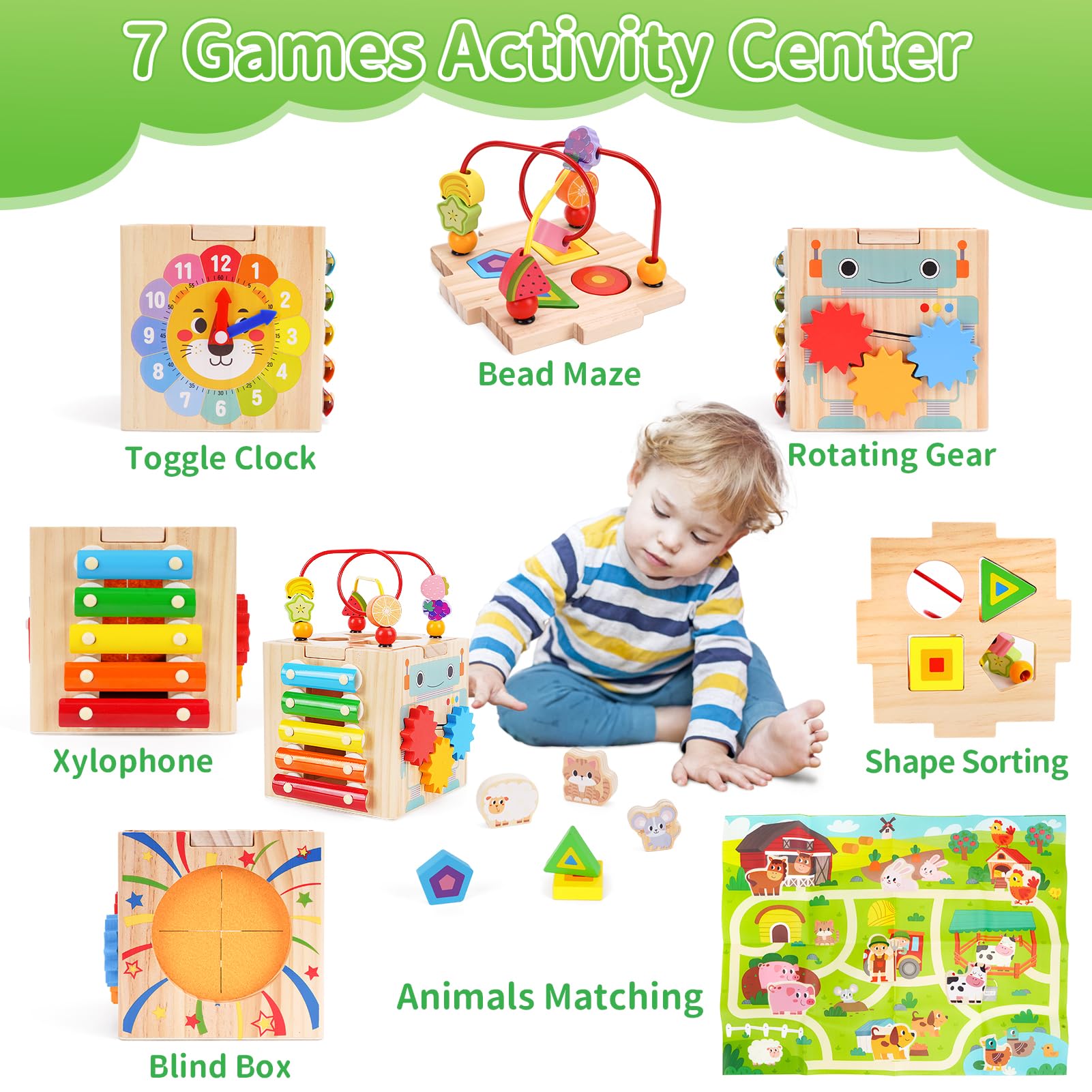 ATOYUS Activity Cube bead maze boosts fine motor skills through hands-on exploration.