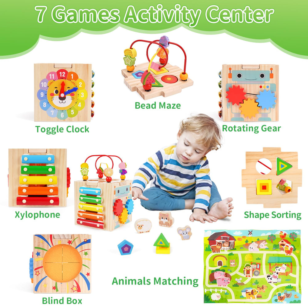 ATOYUS Activity Cube bead maze boosts fine motor skills through hands-on exploration.