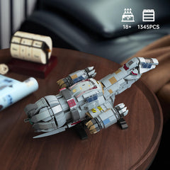 ATRtoyMF Firefly-Class spaceship open hatch, reveals interactive interior for builders.