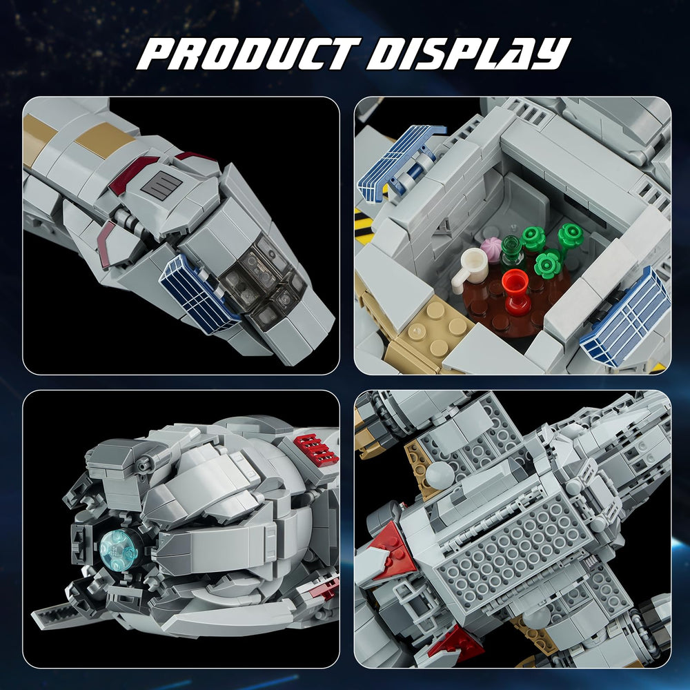 ATRtoyMF Firefly-Class spaceship top-detail, shows intricate surface design and color printing.