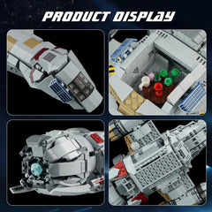 ATRtoyMF Firefly-Class spaceship top-detail, shows intricate surface design and color printing.