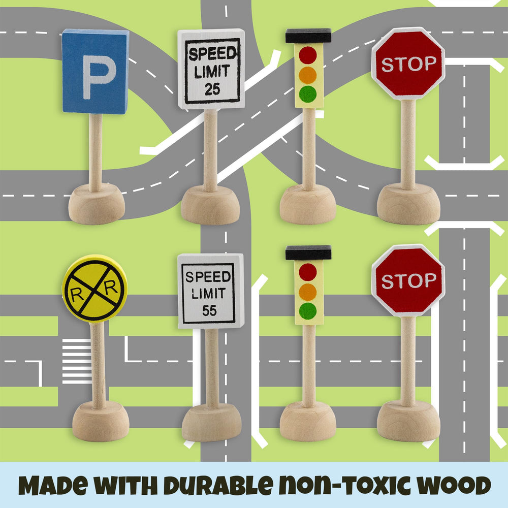 Attatoy wooden street signs 1:64 scale compatibility for model cars