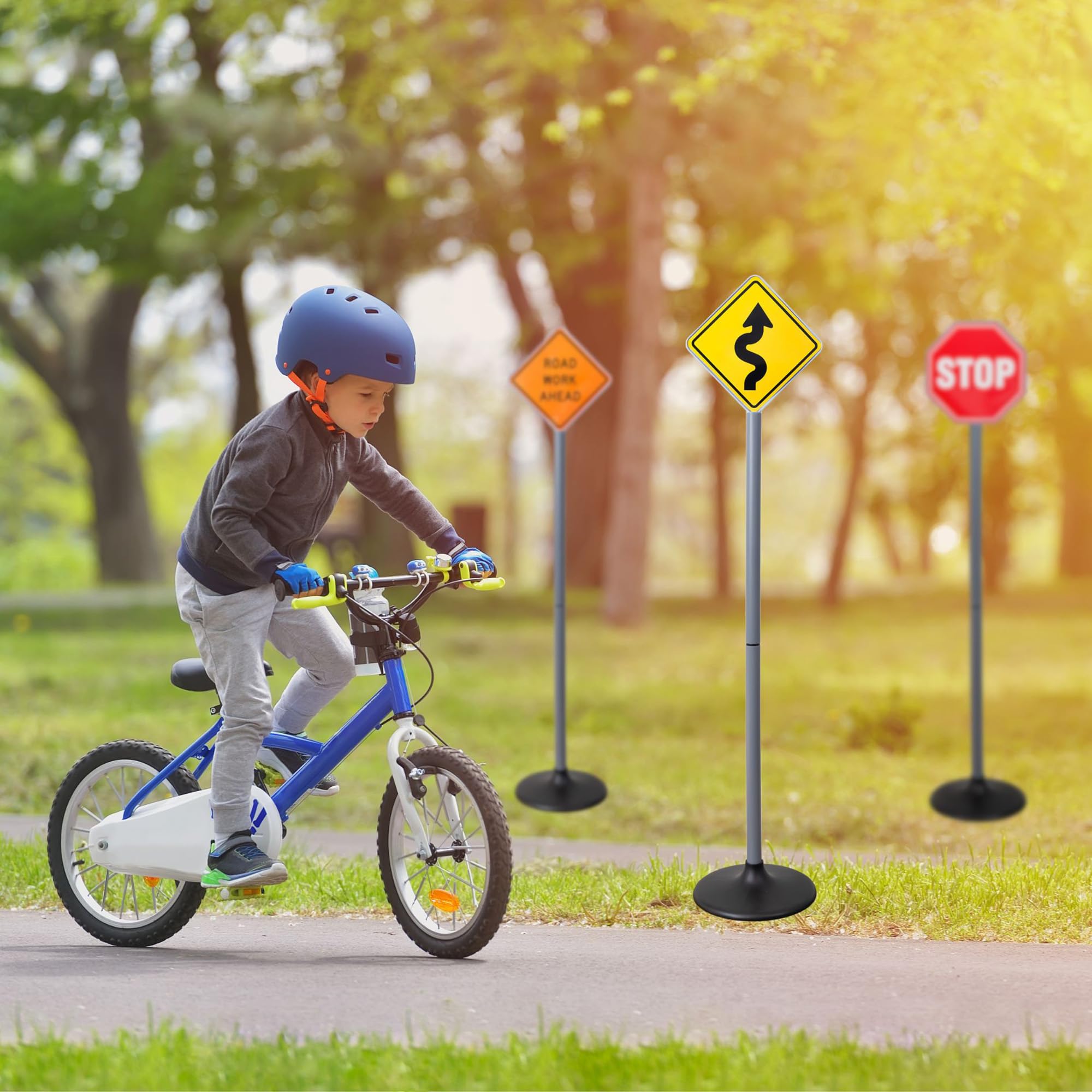 Attatoy Large Traffic Signs Playset light signal illuminated for signaling play