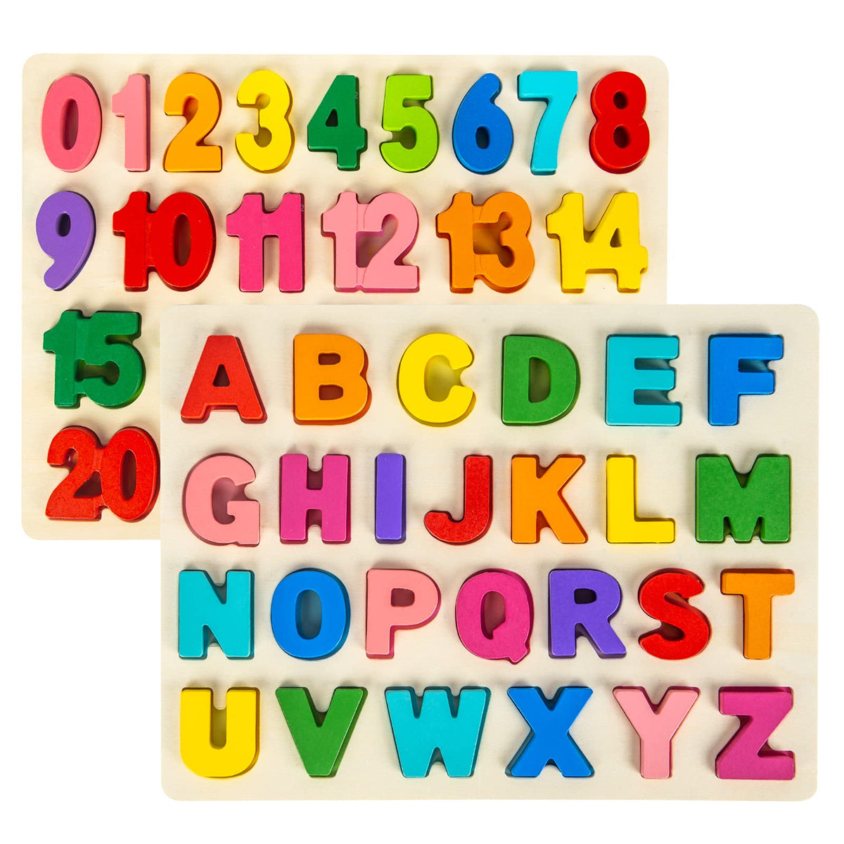 Attmu wooden alphabet puzzle board for toddlers supports early letter recognition during play