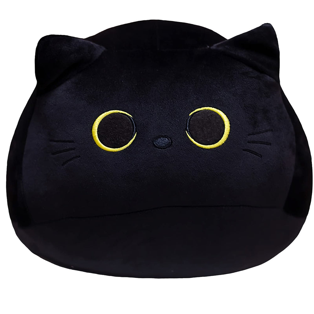 AudeRhine 16in black cat plush toy provides cozy cuddle comfort for kids