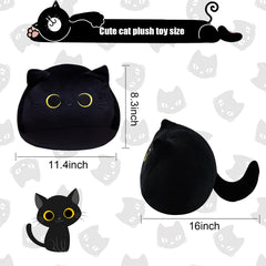 AudeRhine kawaii cat plush fits as a decorative accent and nap pillow