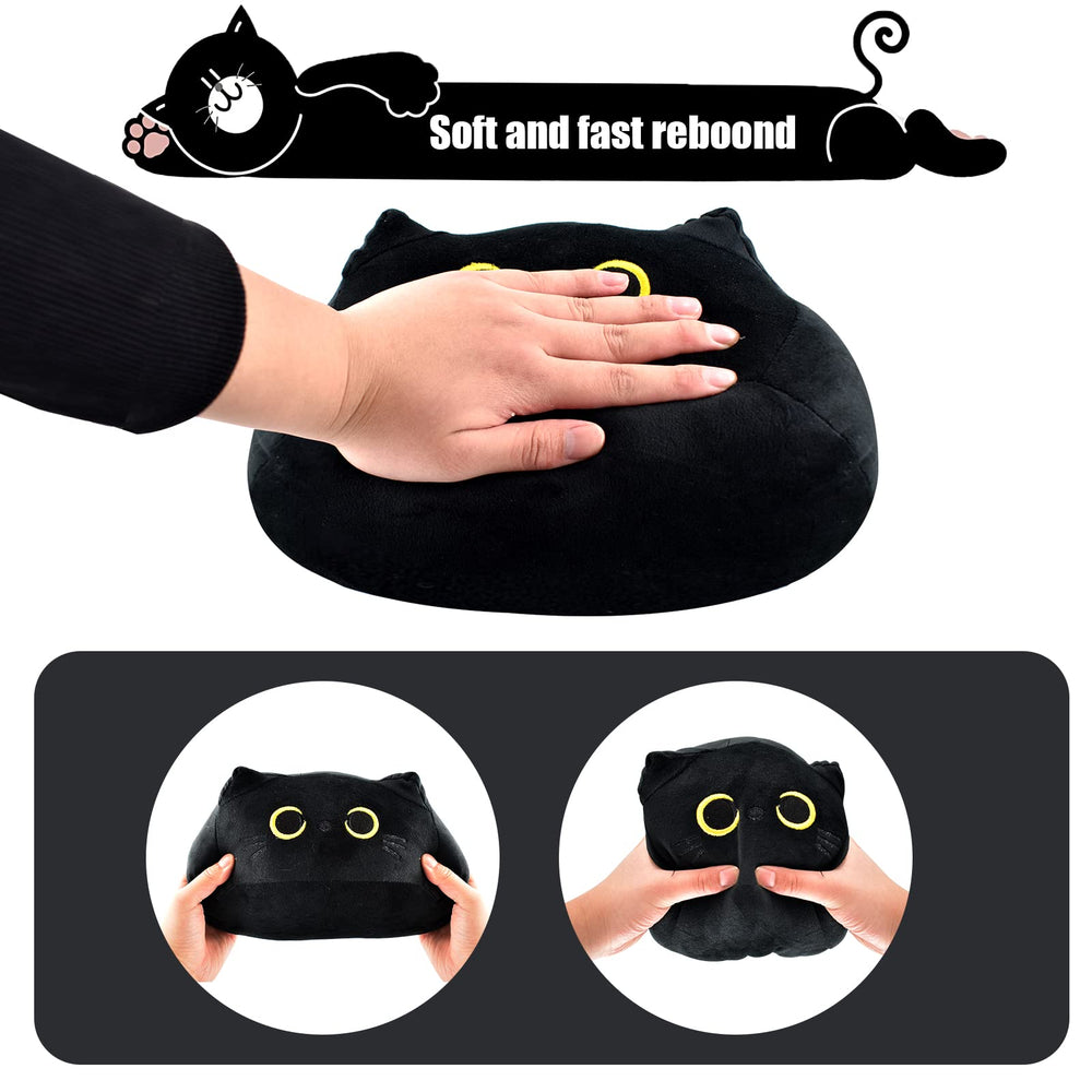 AudeRhine black cat stuffed animal for cozy beds, sofas, and stroller rides