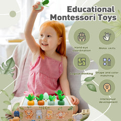 Auezona wooden carrots enhance fine motor skills during pretend farming.