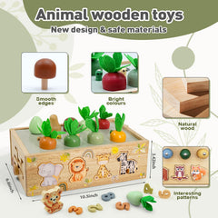 Auezona wooden mushrooms aid shape recognition and sorting activity.