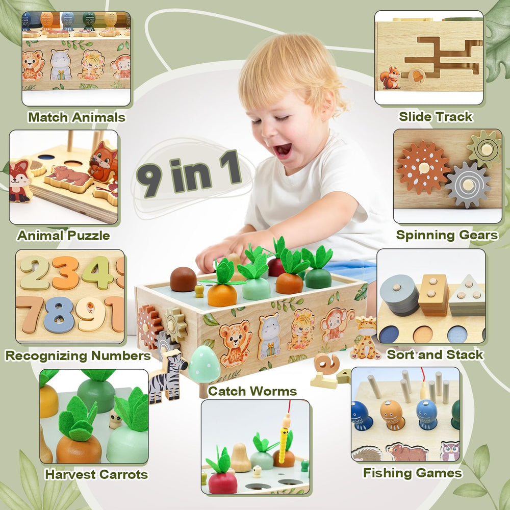 Auezona wooden worms support precise grasping with tweezers play.